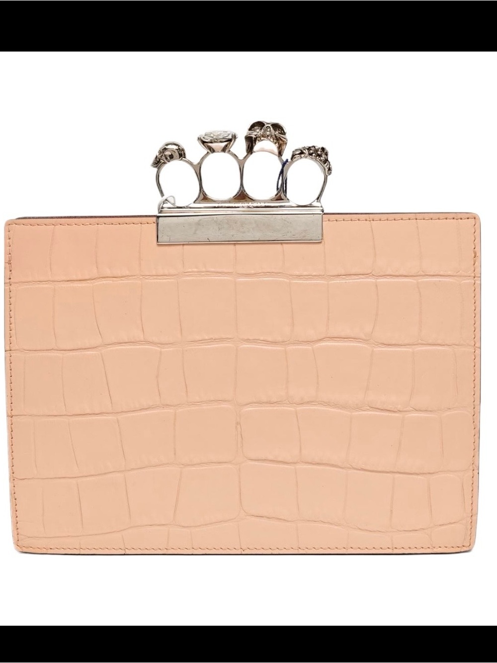 Authentic Alexander McQueen Knuckle Clutch with Dust Bag and Branded Cards NWT